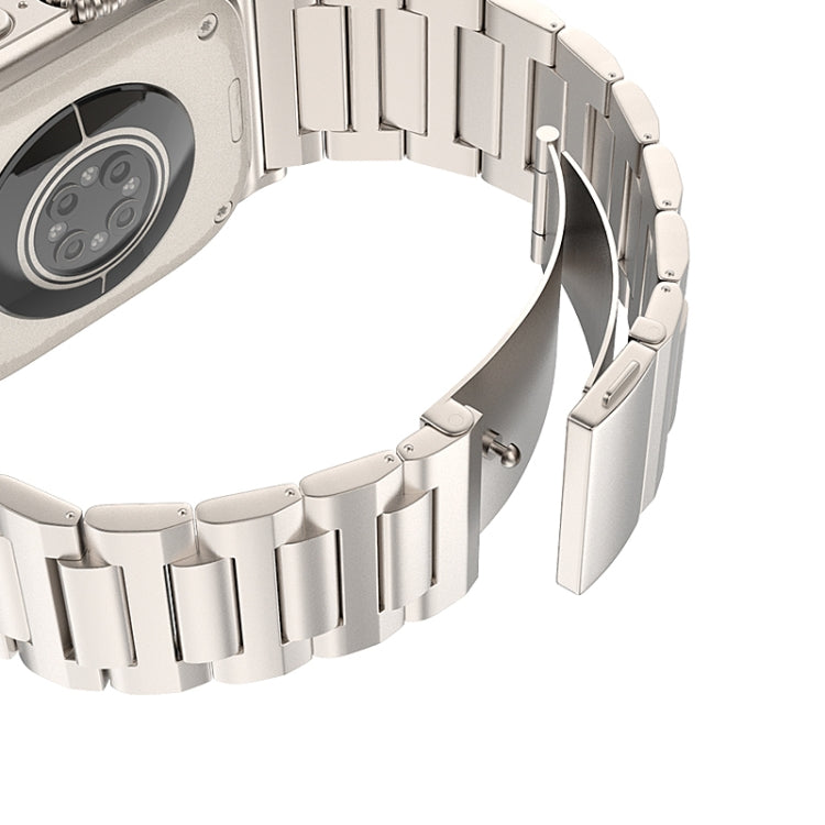 Lisslune | For Apple Watch SE 2023 44mm I-shaped titanium watch strap (Black)
