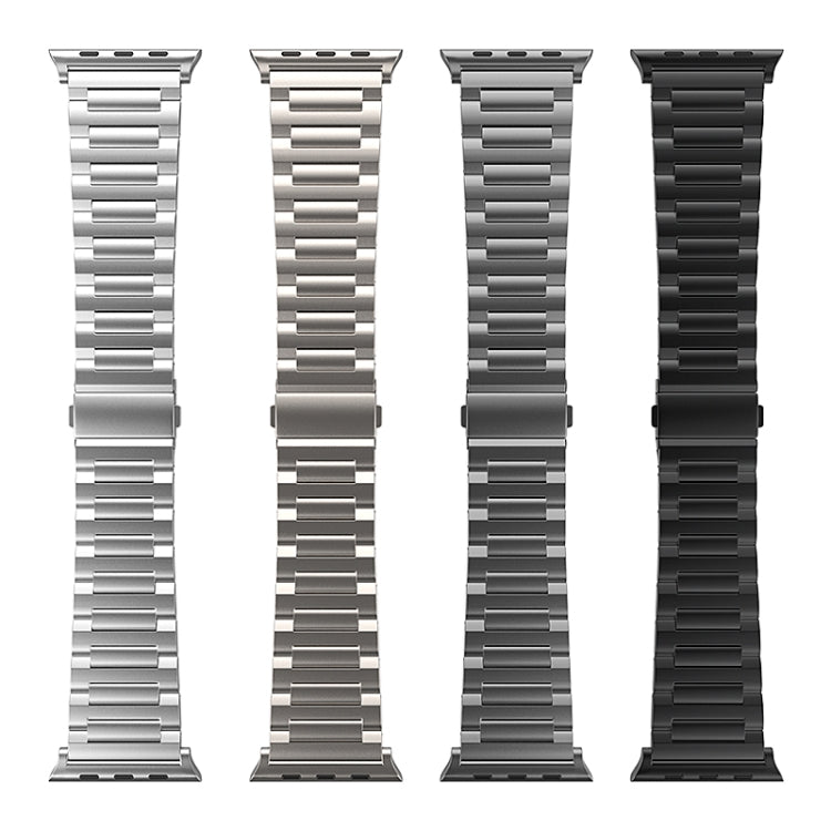 Lisslune | For Apple Watch SE 2023 44mm I-shaped titanium watch strap (Black)
