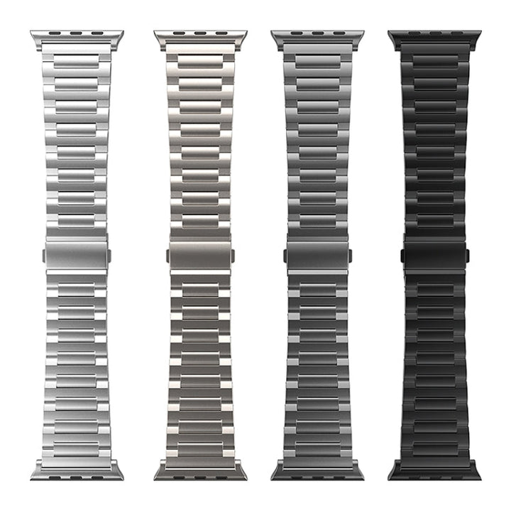 Lisslune | For Apple Watch SE 2023 44mm I-shaped titanium watch strap (Black)