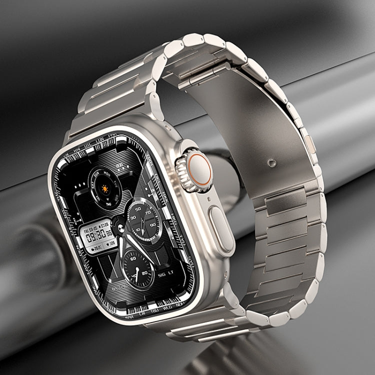 Lisslune | For Apple Watch SE 2023 44mm I-shaped titanium watch strap (Black)