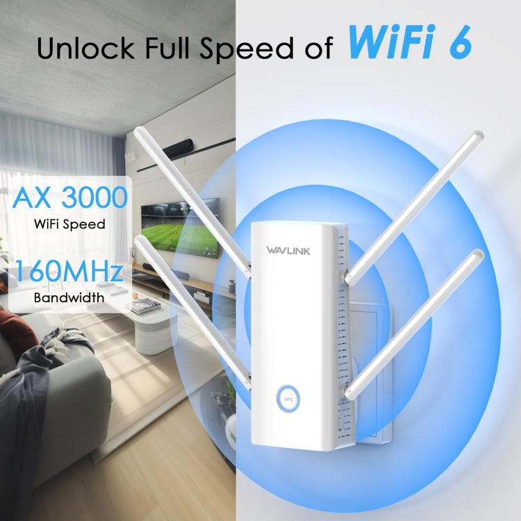 Lisslune | Wavlink WN583AX3 AX3000 Dual Band WiFi Repeater/AP/Router/Mesh Mode WiFi Extender, Plug:UK Plug