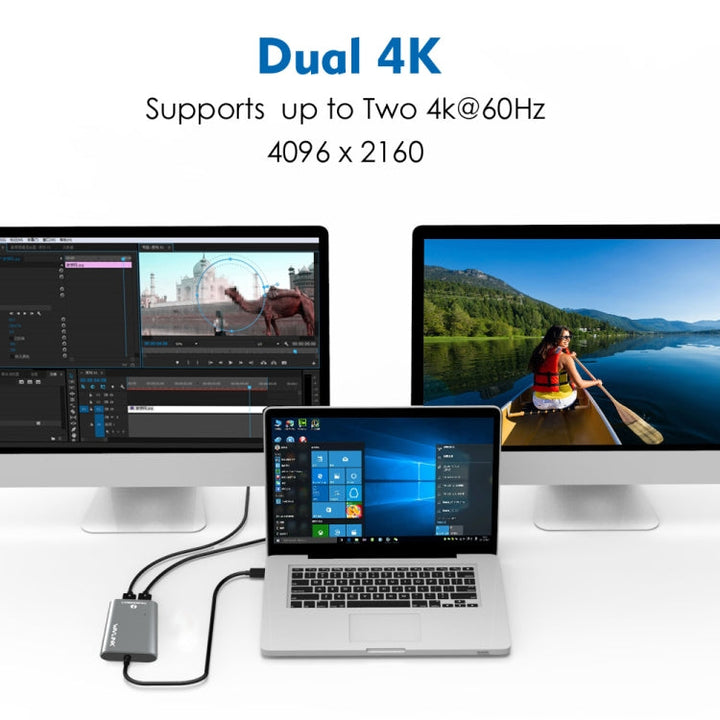 Lisslune | WAVLINK UTA21D DP 4K/5K/8K Video Thunderbolt 3 Type-C to Dual DisplayPort Adapter