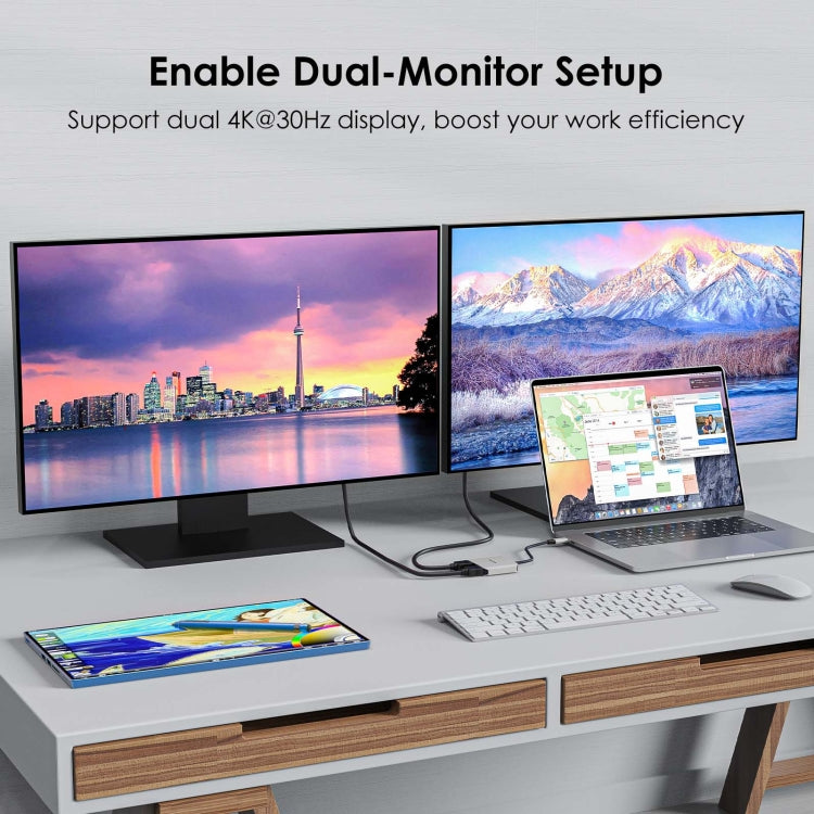 Lisslune | WAVLINK WL-UHP510Pro 4K/60Hz Video Converter USB-C Male to Dual HDMI Female Adapter