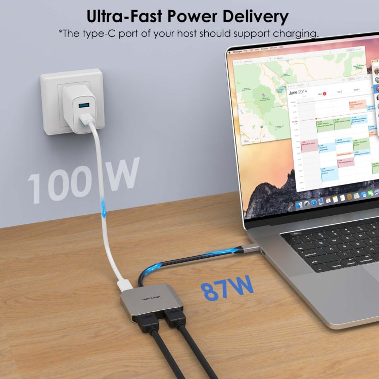 Lisslune | WAVLINK WL-UHP510Pro 4K/60Hz Video Converter USB-C Male to Dual HDMI Female Adapter