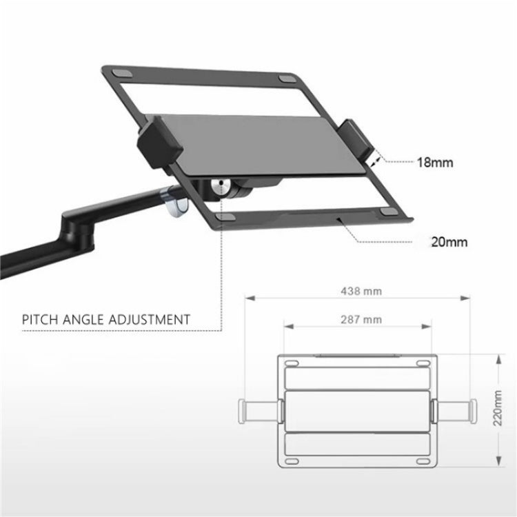 Lisslune | OL-10T Clip-on Desktop Stand Dual Computer Monitor Holder Laptop Holder