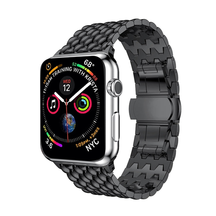 Lisslune | Dragon Grain Stainless Steel Bracelet Watch Band for Apple Watch Series 3 & 2 & 1 38mm (Black)