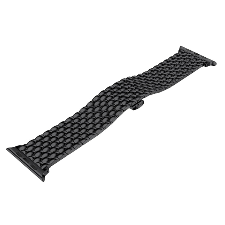 Lisslune | Dragon Grain Stainless Steel Bracelet Watch Band for Apple Watch Series 3 & 2 & 1 38mm (Black)