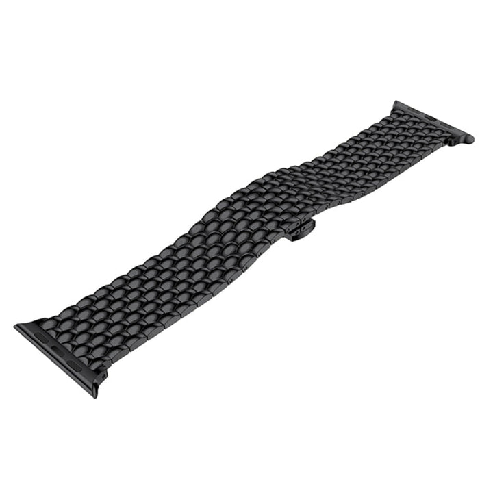 Lisslune | Dragon Grain Stainless Steel Bracelet Watch Band for Apple Watch Series 3 & 2 & 1 38mm (Black)