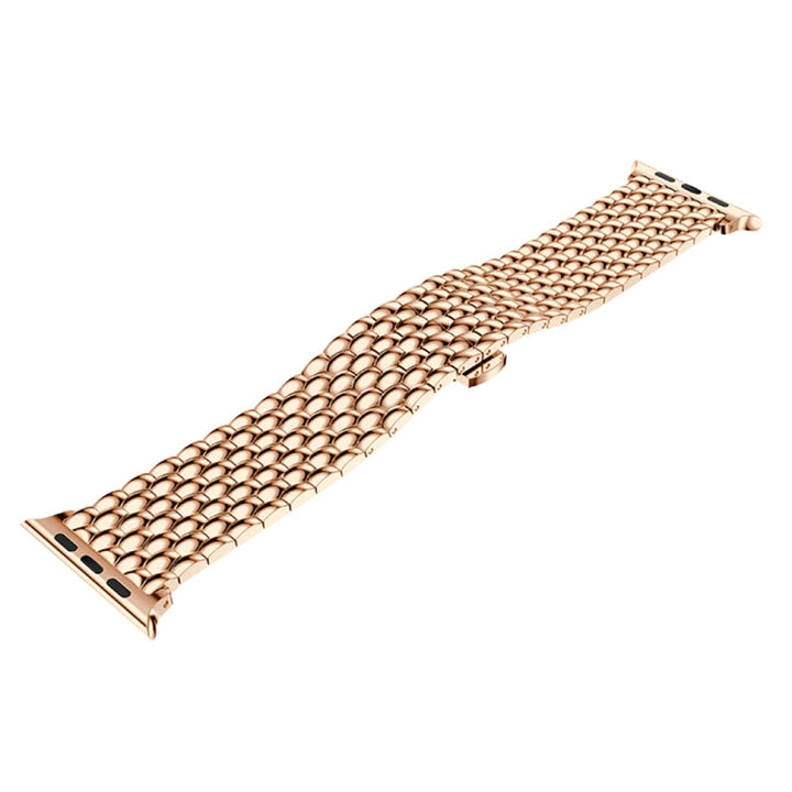 Lisslune | Dragon Grain Solid Stainless Steel Bracelet Watch Band for Apple Watch Series 3 & 2 & 1 42mm (Rose Gold)