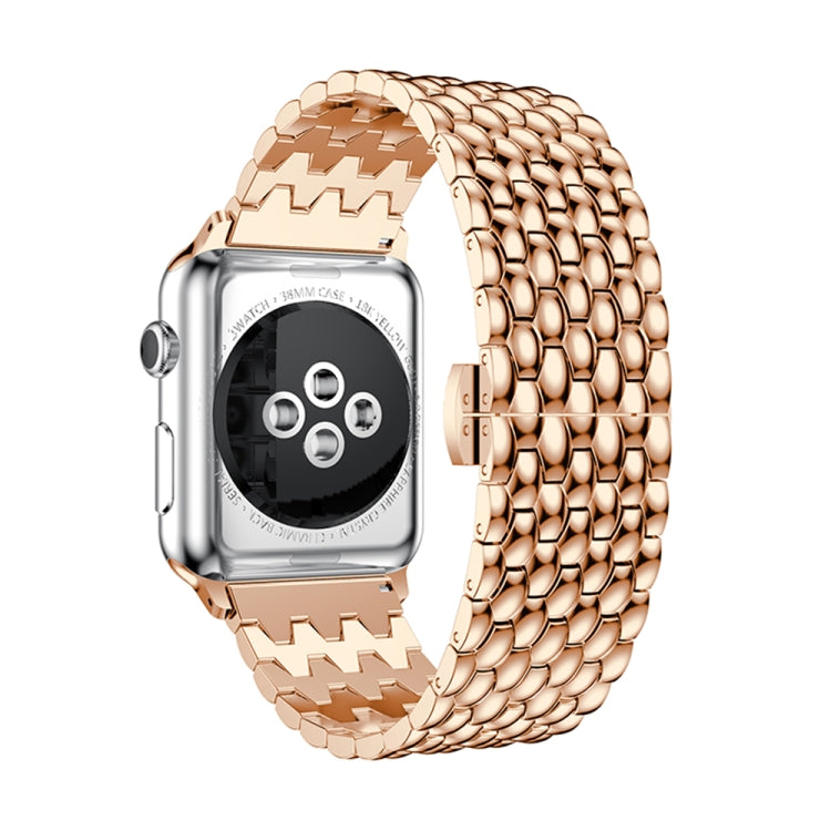 Lisslune | Dragon Grain Solid Stainless Steel Bracelet Watch Band for Apple Watch Series 3 & 2 & 1 42mm (Rose Gold)