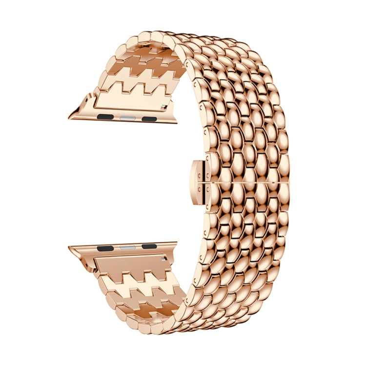 Lisslune | Dragon Grain Solid Stainless Steel Bracelet Watch Band for Apple Watch Series 3 & 2 & 1 42mm (Rose Gold)
