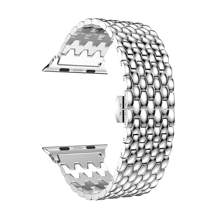 Lisslune | Dragon Grain Solid Stainless Steel Bracelet Watch Band for Apple Watch Series 3 & 2 & 1 42mm (Silver)