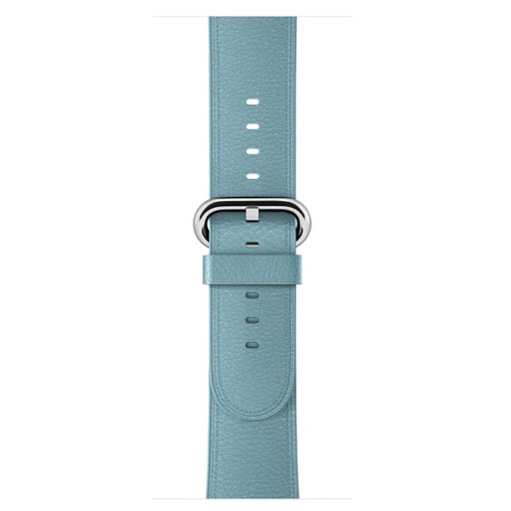 Lisslune | Classic Button Leather Watch Band for Apple Watch Series 3 & 2 & 1 38mm (Light Blue)