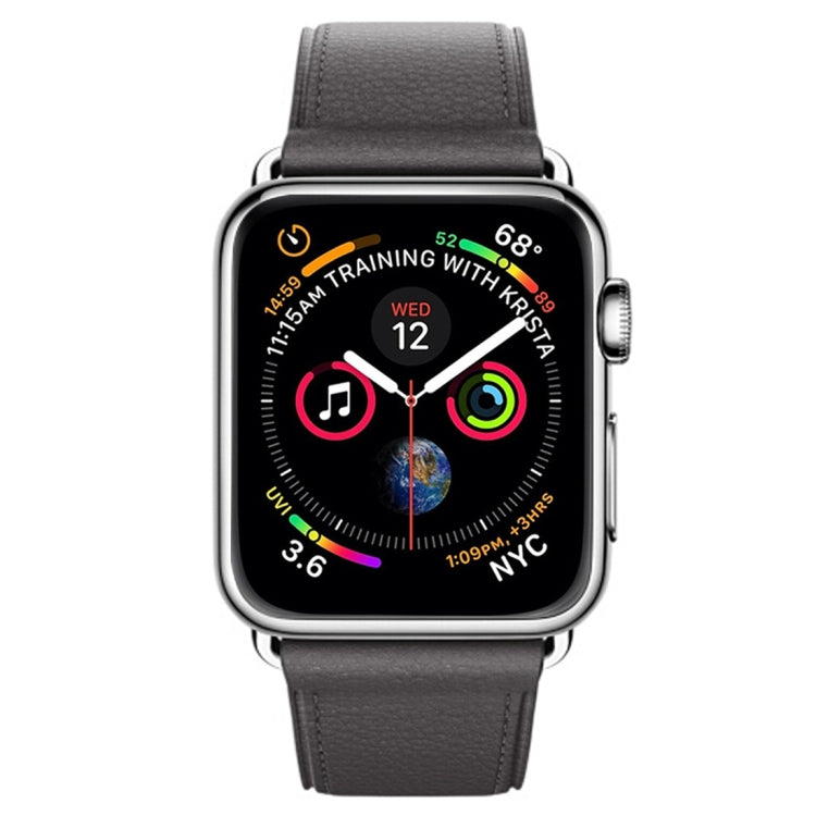 Lisslune | Classic Button Leather Wristband for Apple Watch Series 3 & 2 & 1 38mm (Gray)