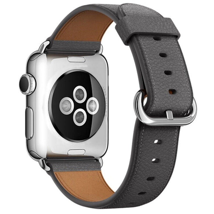 Lisslune | Classic Button Leather Wristband for Apple Watch Series 3 & 2 & 1 38mm (Gray)
