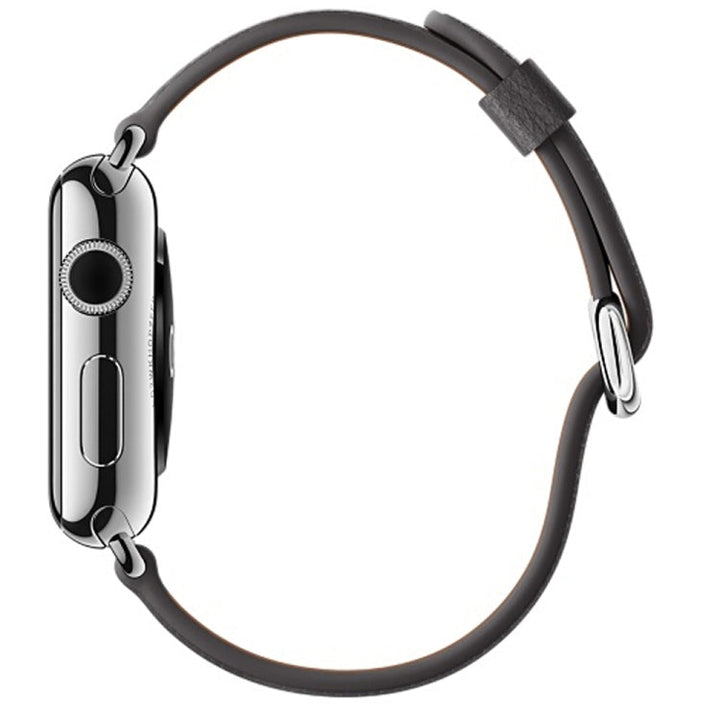 Lisslune | Classic Button Leather Wristband for Apple Watch Series 3 & 2 & 1 38mm (Gray)