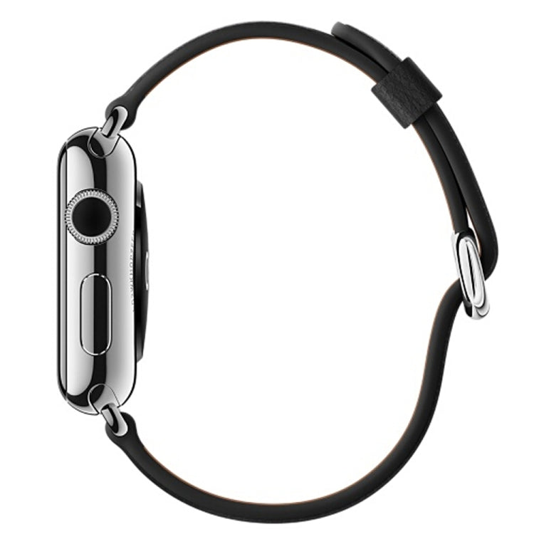 Lisslune | Classic Button Leather Wrist Band for Apple Watch Series 3 & 2 & 1 38mm (Black)