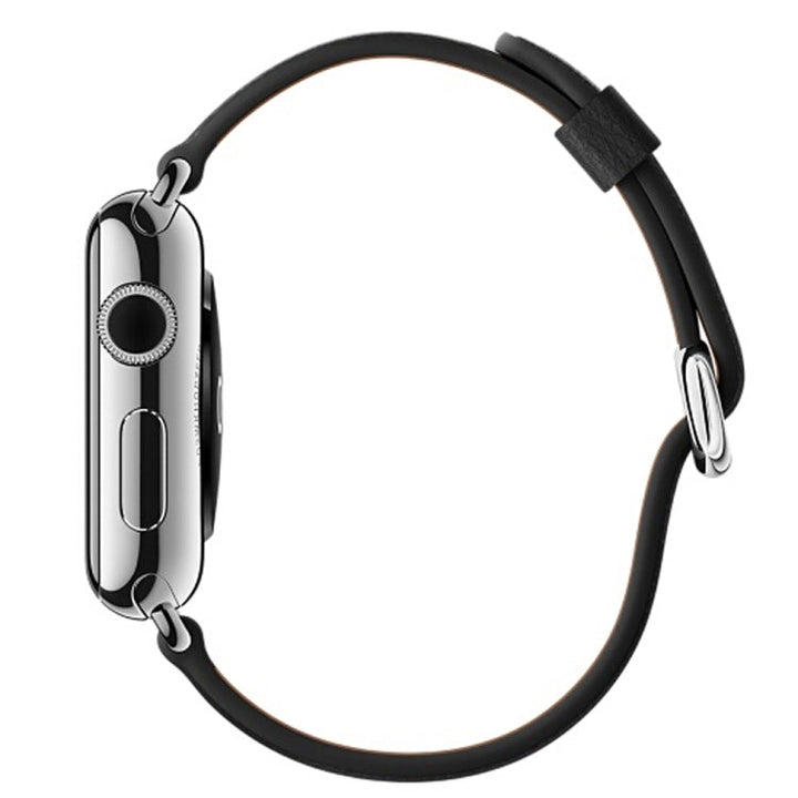 Lisslune | Classic Button Leather Wrist Band for Apple Watch Series 3 & 2 & 1 38mm (Black)