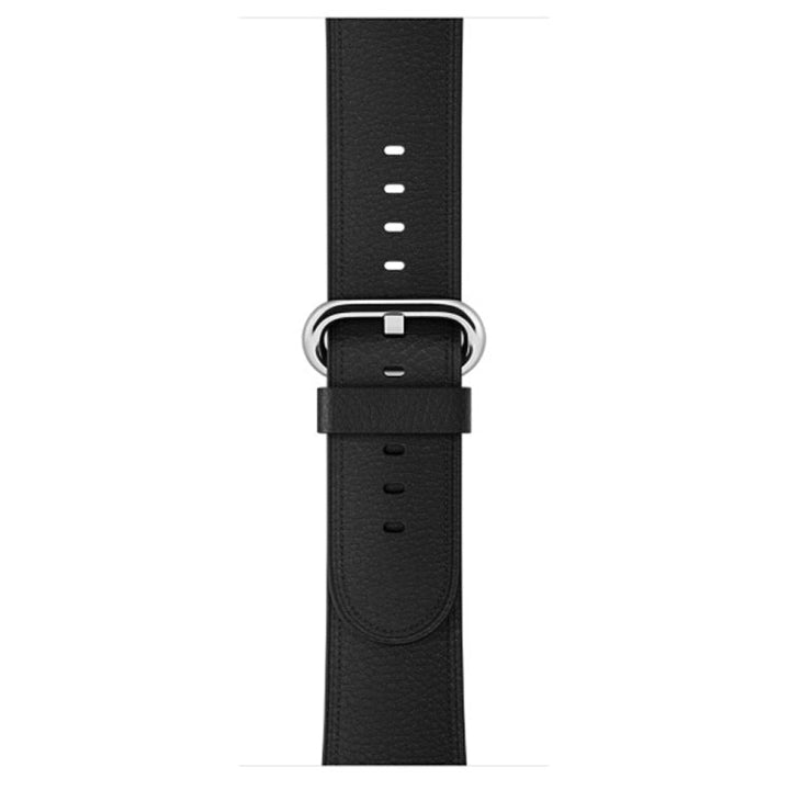 Lisslune | Classic Button Leather Wrist Band for Apple Watch Series 3 & 2 & 1 38mm (Black)