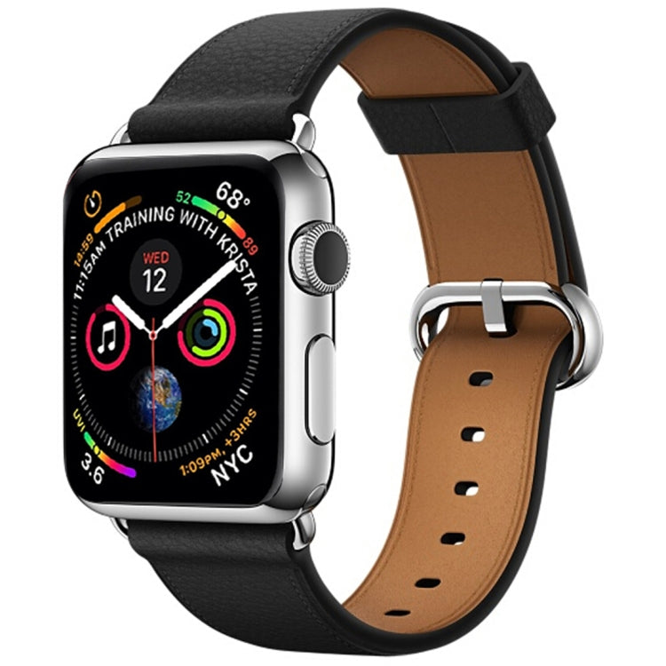 Lisslune | Classic Button Leather Wrist Band for Apple Watch Series 3 & 2 & 1 38mm (Black)
