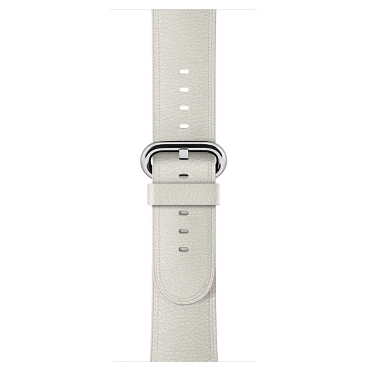 Lisslune | Classic Button Leather Wristband for Apple Watch Series 3 & 2 & 1 38mm (White)
