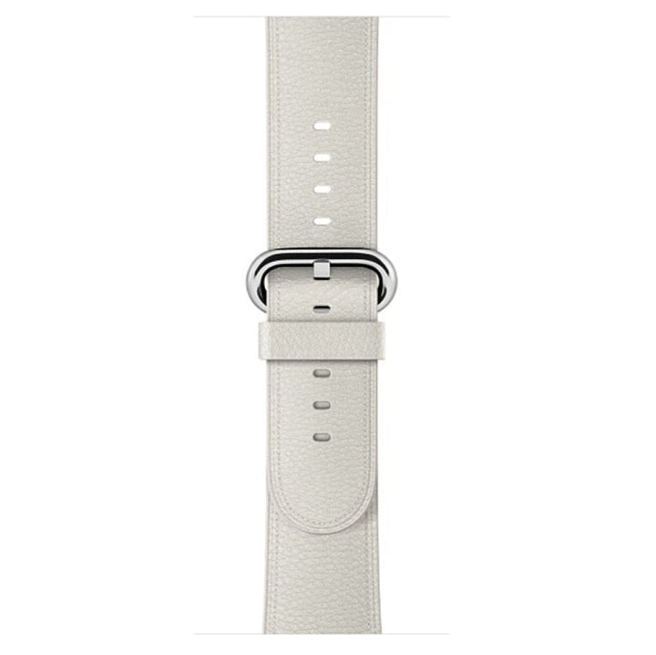 Lisslune | Classic Button Leather Wristband for Apple Watch Series 3 & 2 & 1 38mm (White)