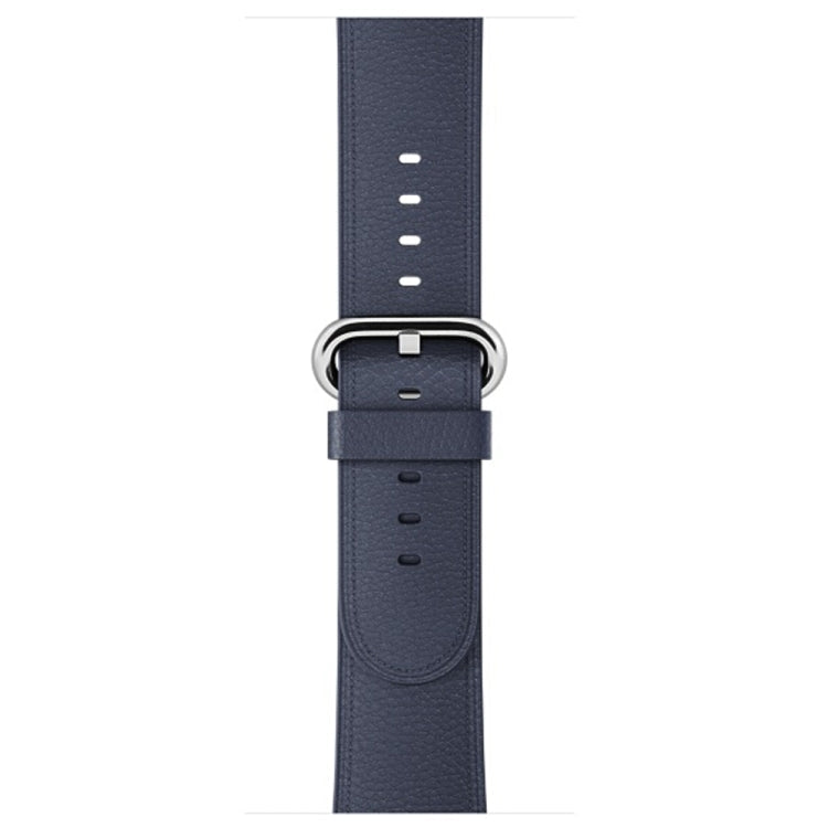 Lisslune | Classic Button Leather Wrist Band Buckle for Apple Watch Series 3 & 2 & 1 38mm (Midnight Blue)