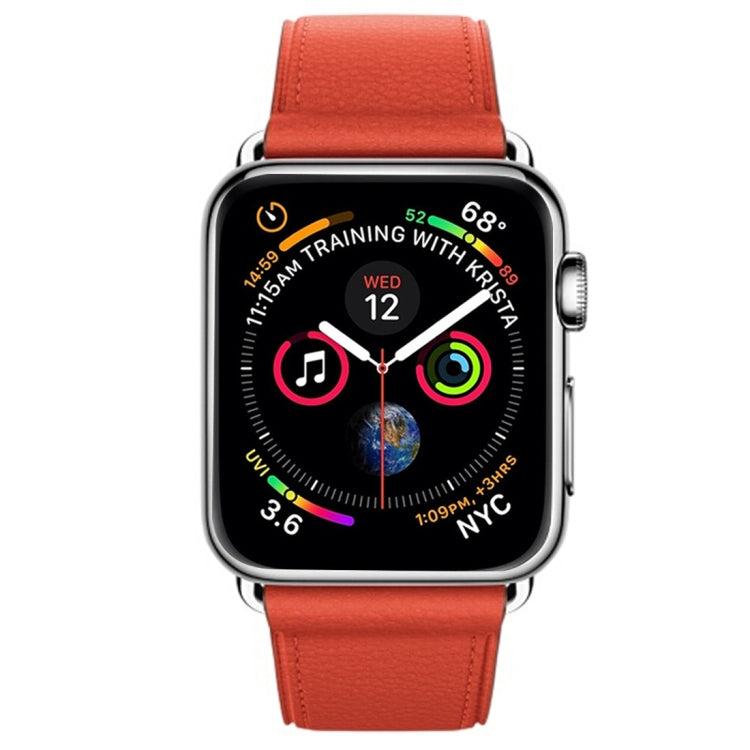 Lisslune | Classic Button Leather Wristband for Apple Watch Series 3 & 2 & 1 38mm (Orange)