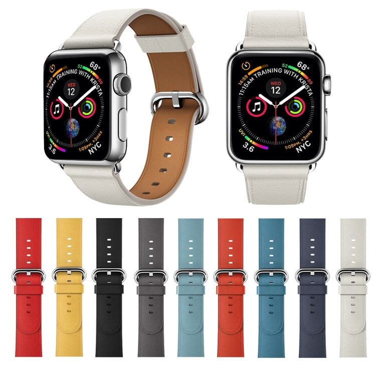 Lisslune | Classic Button Leather Wristband for Apple Watch Series 3 & 2 & 1 38mm (White)