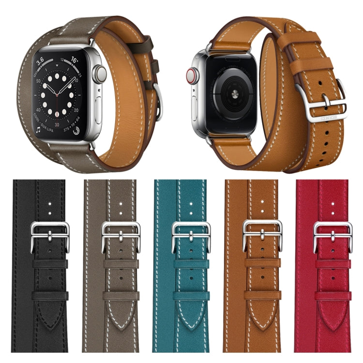 Lisslune | For Apple Watch 3 / 2 / 1 Generation 42mm Universal Leather Double Loop Watch Strap (blue)