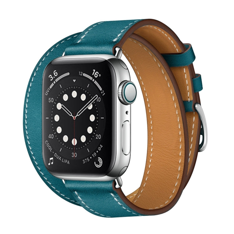 Lisslune | For Apple Watch 3 / 2 / 1 Generation 38mm Universal Leather Double-loop Watch Band (blue)