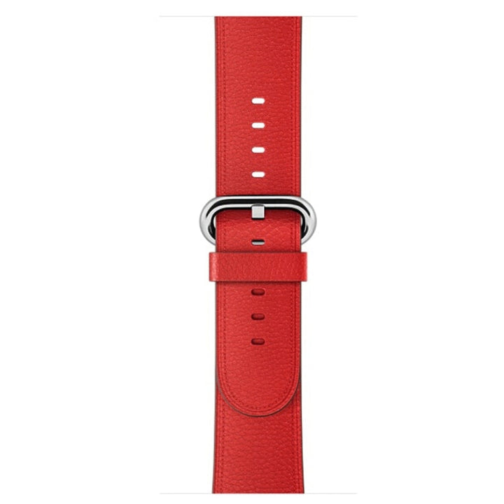 Lisslune | Classic Button Leather Wristband for Apple Watch Series 3 & 2 & 1 42mm (Red)