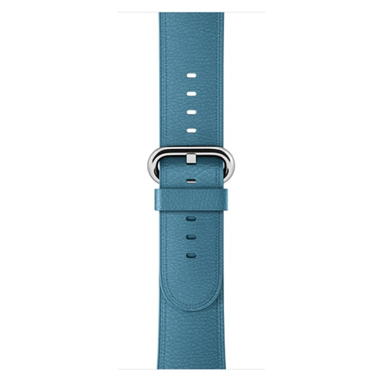 Lisslune | Classic Button Leather Wristband for Apple Watch Series 3 & 2 & 1 42mm (Dark Blue)