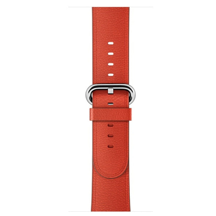 Lisslune | Classic Button Leather Wristband for Apple Watch Series 3 & 2 & 1 42mm (Orange)