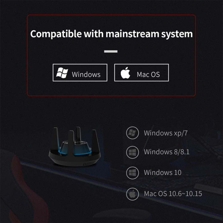 Lisslune | Comfast CF-958AC High Performance PA Wifi Adapter 1900Mbps Gigabit E-Sport Network Card 2.4Ghz+5.8Ghz USB 3.0 PC Lan Dongle Receiver