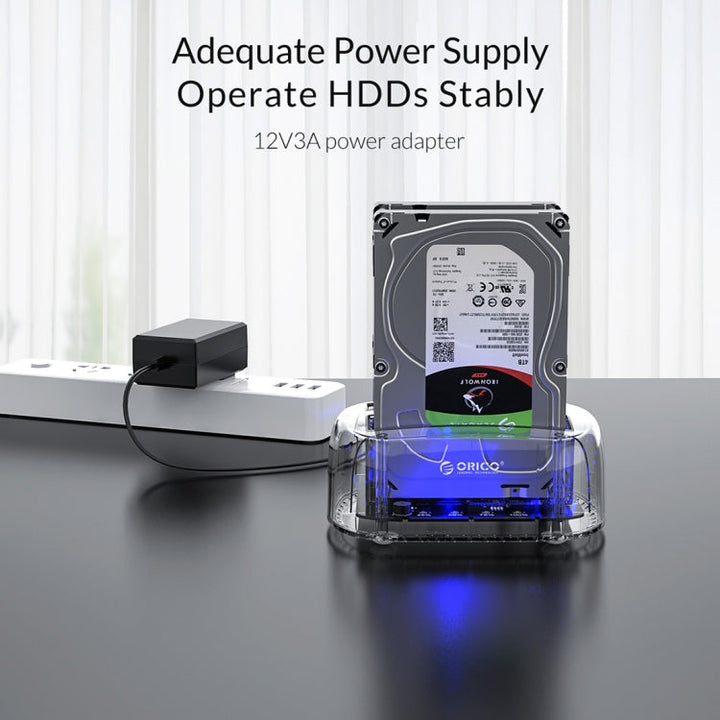 Lisslune | ORICO 6239U3 3.5/2.5-Inch 2-Bay Transparent USB3.0 Common Read & Write Hard Drive Dock