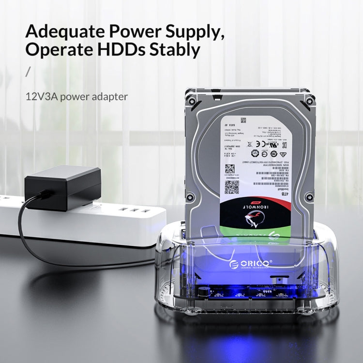 Lisslune | ORICO 6239C3 2.5/3.5 Inch 2 Bay Transparent Type-C Hard Drive Dock