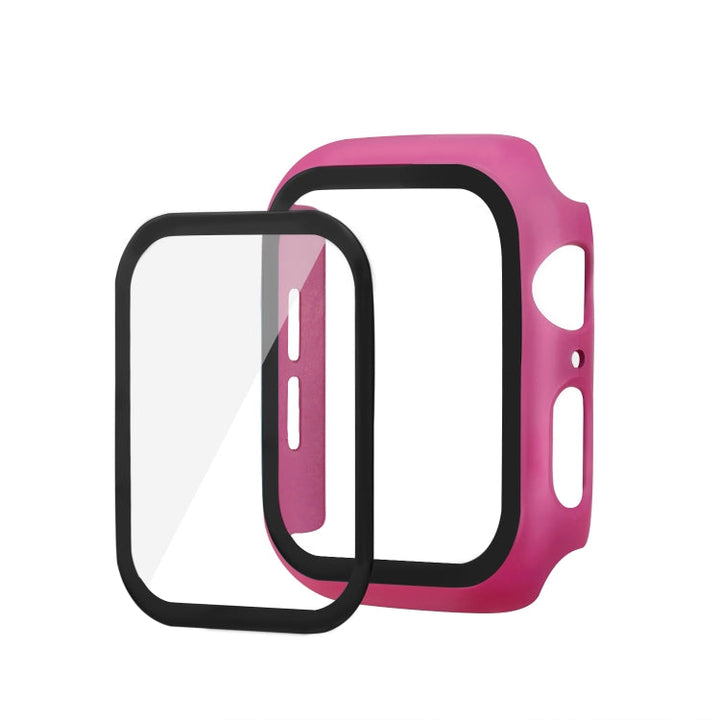 Lisslune | ENKAY Hat-prince Full Coverage PC Case + Tempered Glass Protector for Apple Watch Series 5 / 4 44mm (Pink)