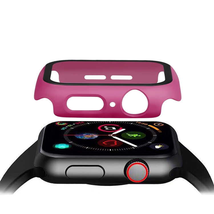 Lisslune | ENKAY Hat-prince Full Coverage PC Case + Tempered Glass Protector for Apple Watch Series 5 / 4 44mm (Pink)