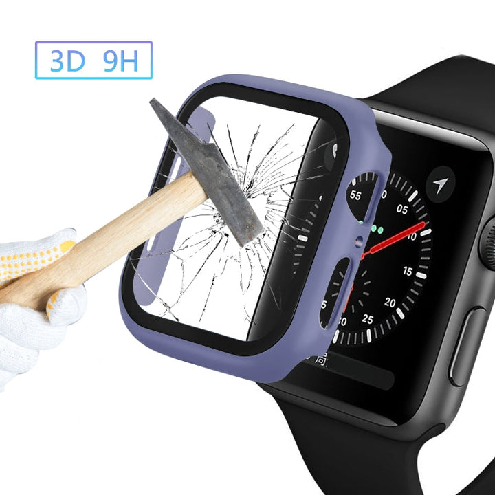 Lisslune | ENKAY Hat-prince Full Protection PC Case + Tempered Glass Protection for Apple Watch Series 5 / 4 40mm (Blue)