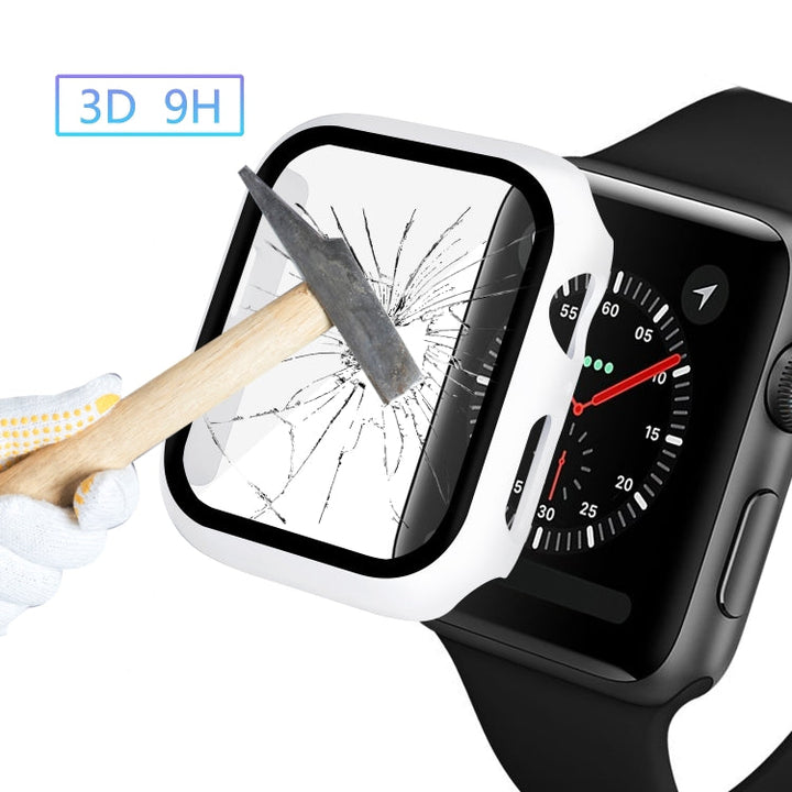 Lisslune | ENKAY Hat-prince Full Coverage PC Case + Tempered Glass Protection for Apple Watch Series 5 / 4 40mm (White)
