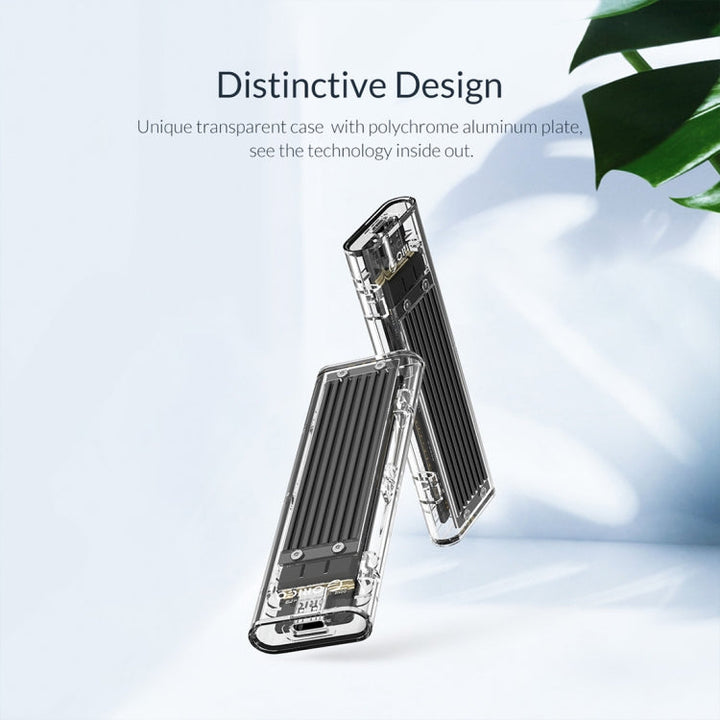 Lisslune | ORICO TCM2F-C3 NGFF M.2 Hard Drive Enclosure, tool-free Type-C connection, transparent hard drive box