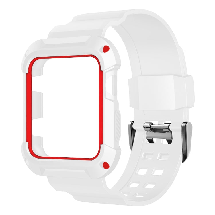 Lisslune | For Apple Watch 3 / 2 / 1 Generation 42mm All-In-One Silicone Band (White + Red)