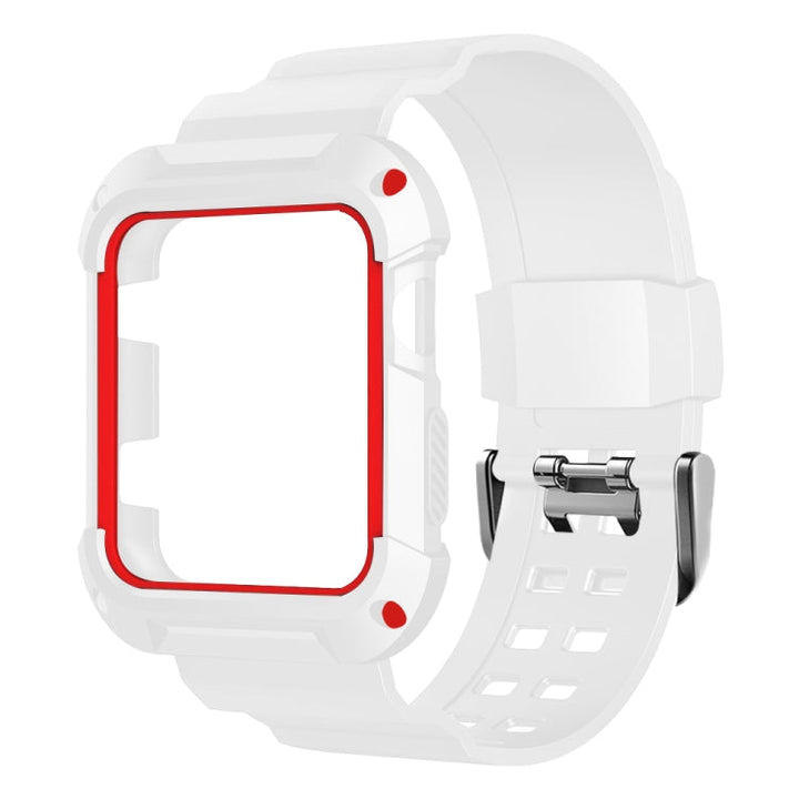 Lisslune | For Apple Watch 3 / 2 / 1 Generation 42mm All-In-One Silicone Band (White + Red)