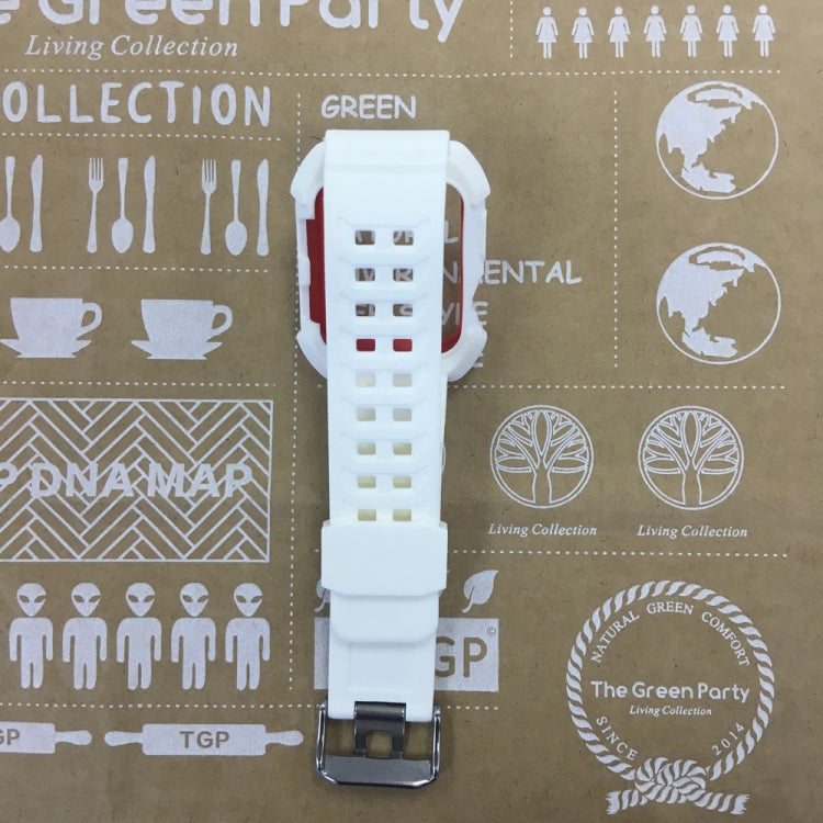 Lisslune | For Apple Watch 3 / 2 / 1 Generation 42mm All-In-One Silicone Band (White + Red)
