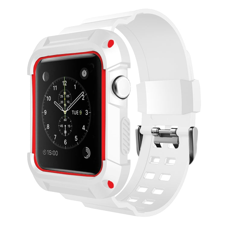 Lisslune | For Apple Watch 3 / 2 / 1 Generation 42mm All-In-One Silicone Band (White + Red)
