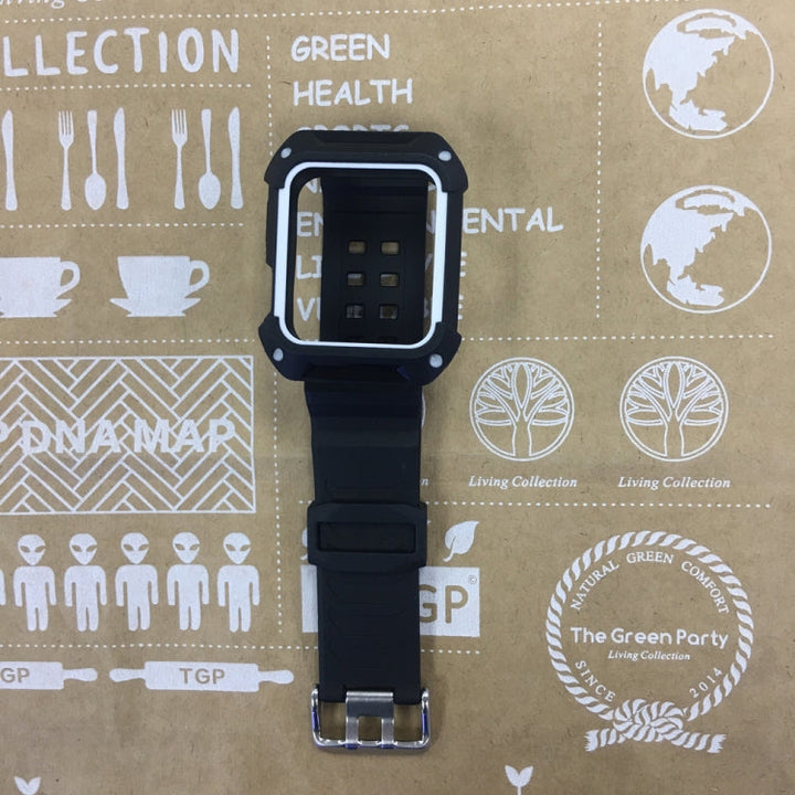Lisslune | For Apple Watch 3 / 2 / 1 Generation 42mm All-In-One Silicone Band (Black + White)