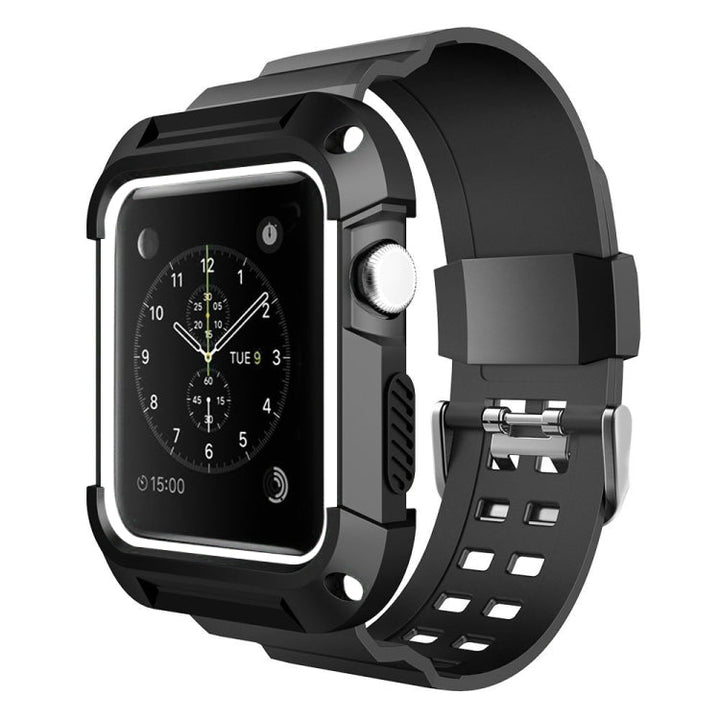 Lisslune | For Apple Watch 3 / 2 / 1 Generation 42mm All-In-One Silicone Band (Black + White)