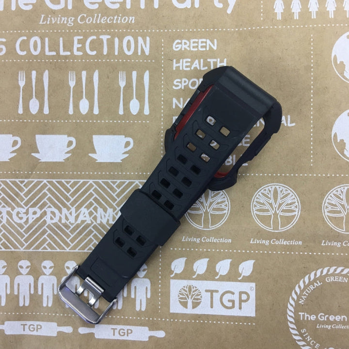 Lisslune | For Apple Watch 3 / 2 / 1 Generation 42mm All-In-One Silicone Band (Black + Red)