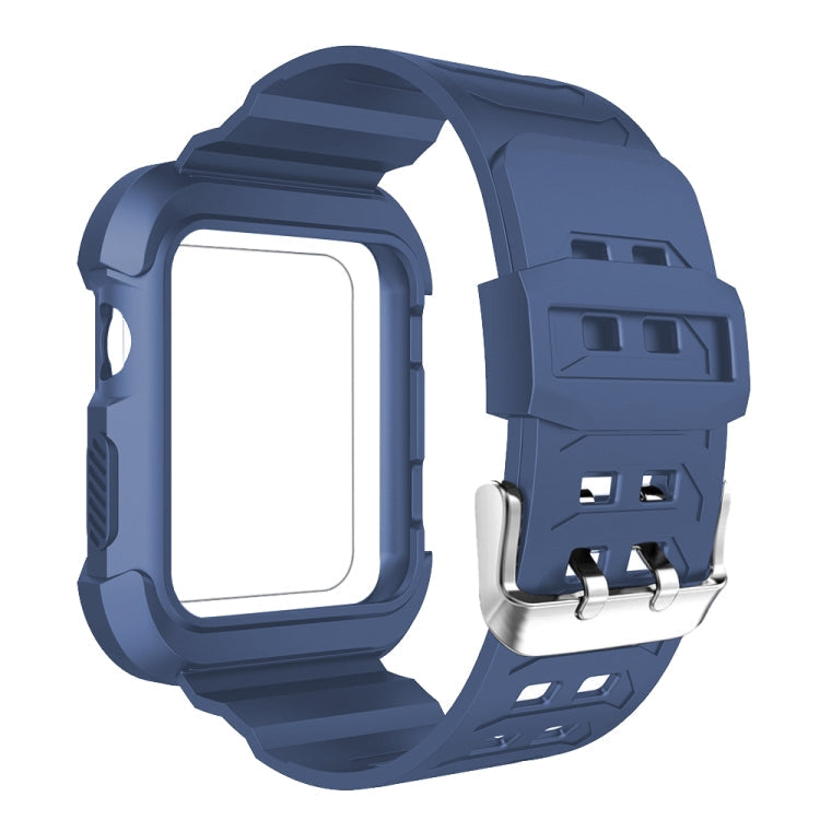 Lisslune | For Apple Watch 3 / 2 / 1 Generation 42mm All-In-One Silicone Band (Blue + White)